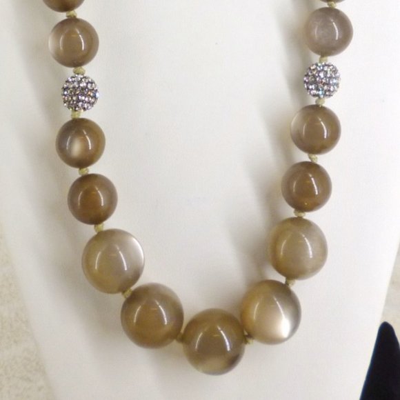 Talbot Set Necklace/Bracelet Moss Green, Swarovski Crystal Glitter Balls NWOT - Picture 3 of 6